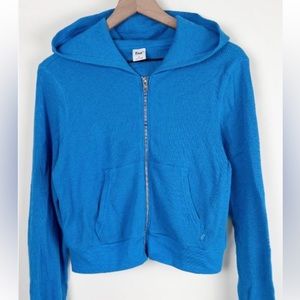Aritzia Blue Waffle Zip Up Hoodie Small